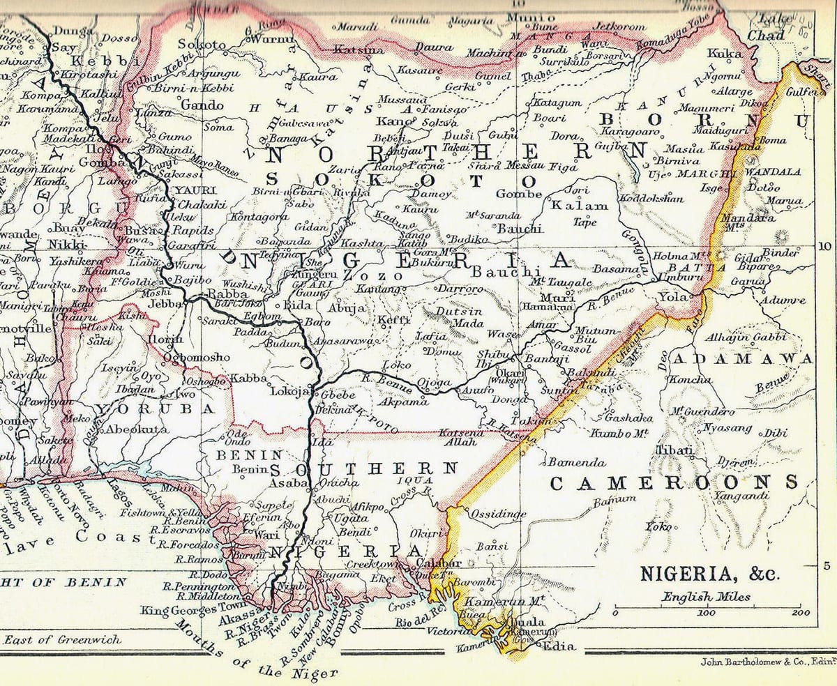 નકશો જૂના નાઇજીરીયા
