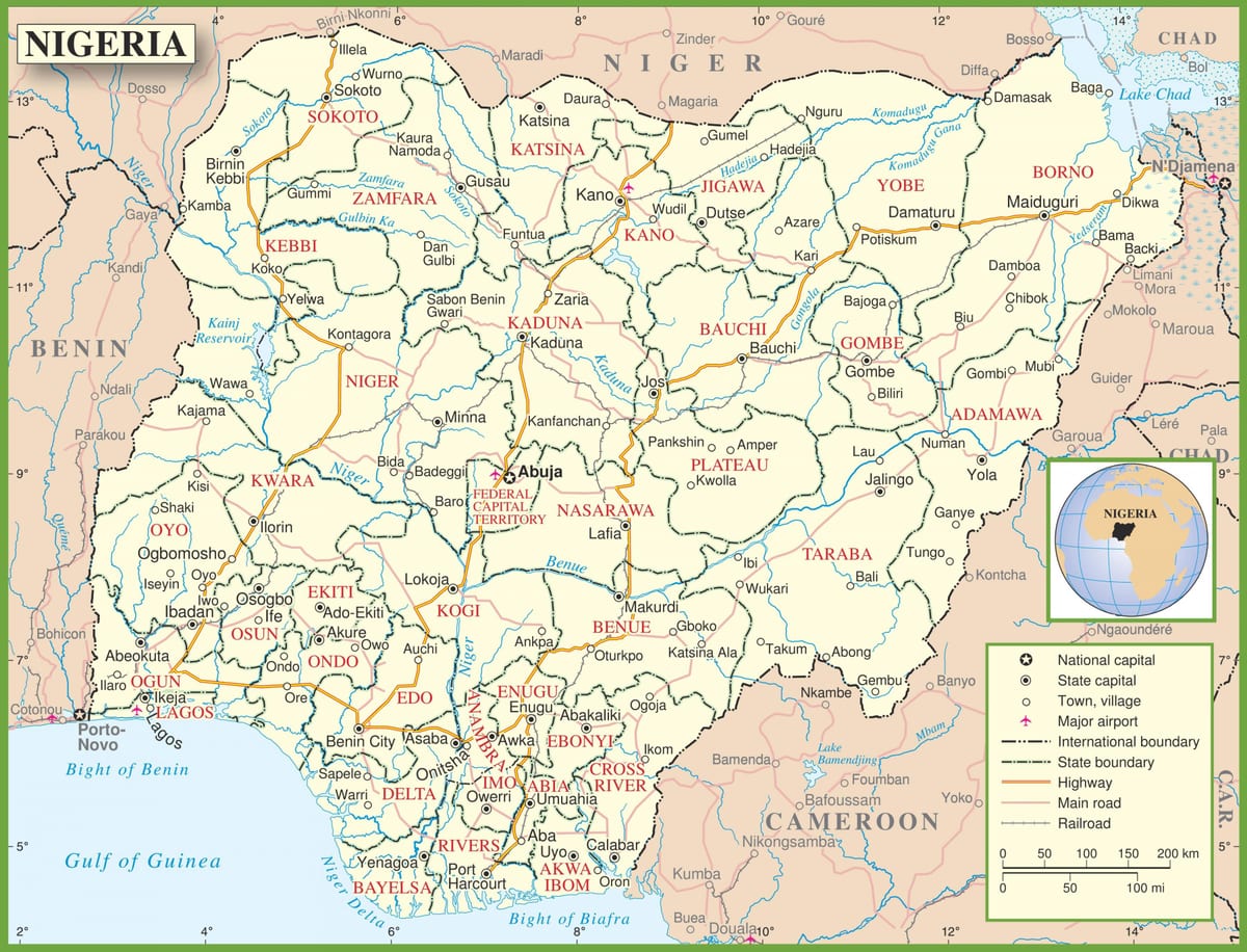 સંપૂર્ણ નકશો નાઇજીરીયા