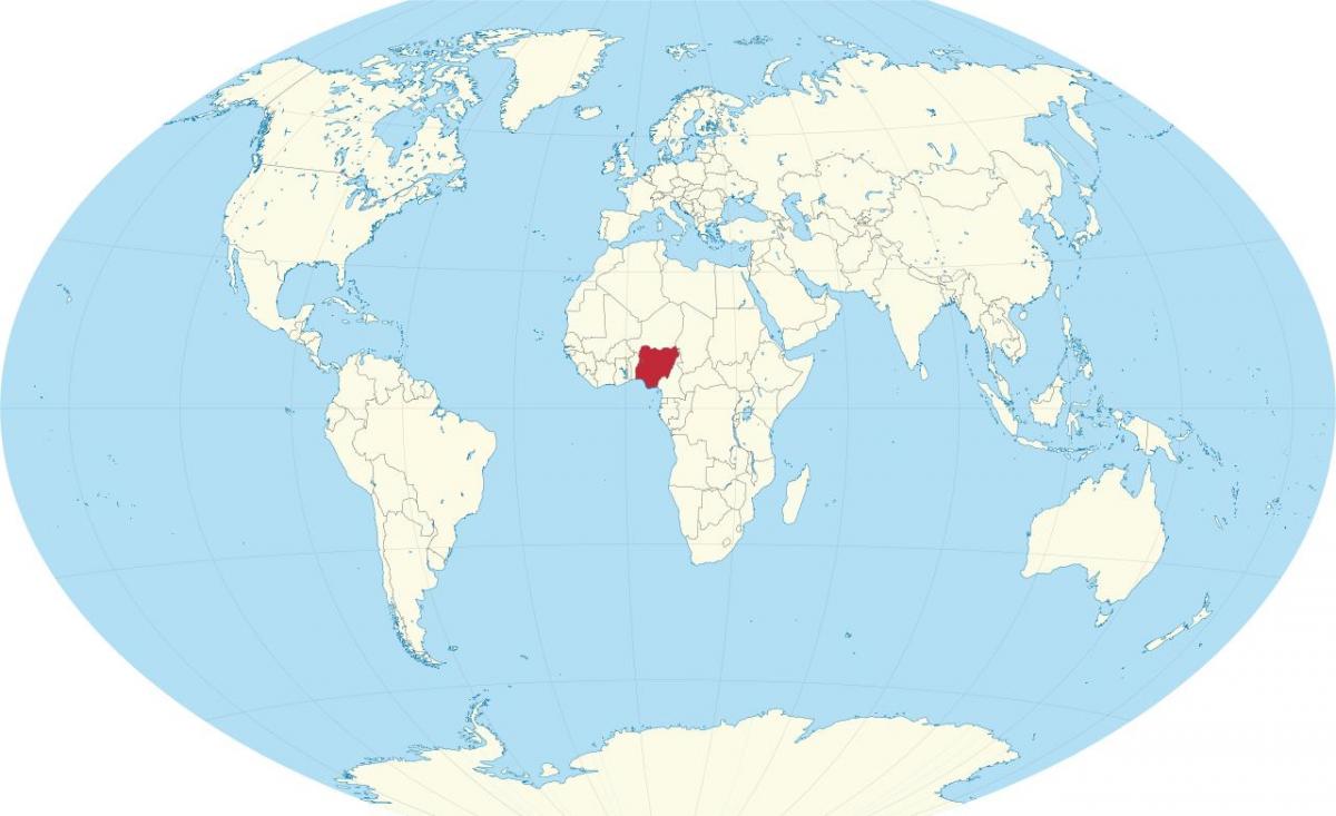 વિશ્વ નકશો દર્શાવે છે નાઇજીરીયા