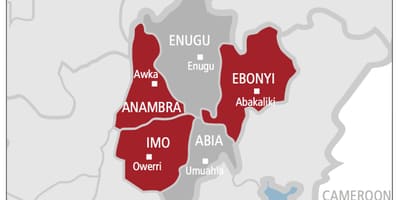 નકશો દક્ષિણ પૂર્વ nigeria