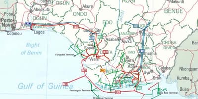 નકશો નાઇજીરીયા પાઇપલાઇન 