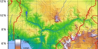 નકશો ભૌગોલિક નાઇજીરીયા